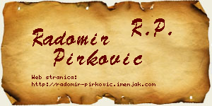 Radomir Pirković vizit kartica